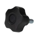 RS PRO Multiple Lobe Clamping Knob M8, Threaded Stud, 40 mm Diameter, Polypropylene and TPE-39, Zinc Plated Steel 188-3452
