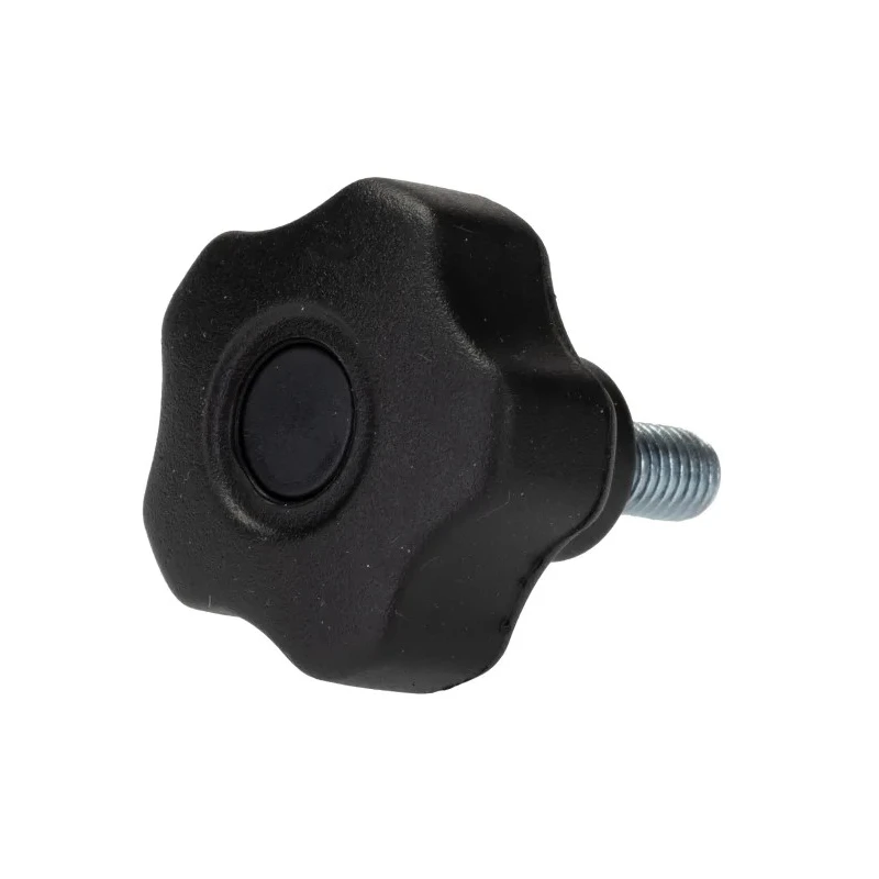 RS PRO Multiple Lobe Clamping Knob M8, Threaded Stud, 40 mm Diameter, Polypropylene and TPE-39, Zinc Plated Steel 188-3452
