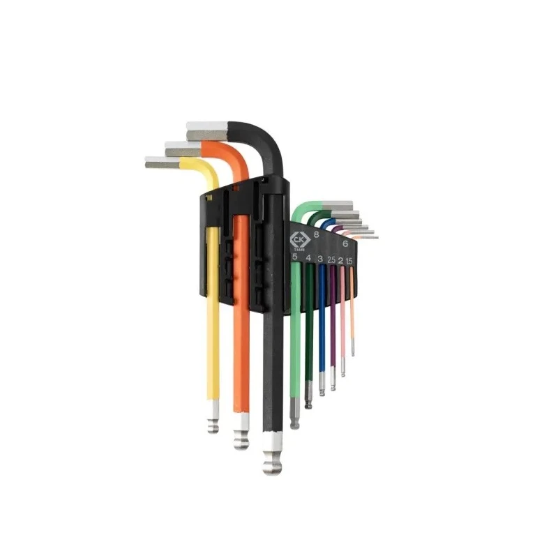 CK 9 Piece L Metric Hex Key Set, S2 Steel, Ball End, 1.5 mm to 10 mm Sizes T4449