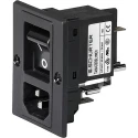 Schurter IEC Panel Mount Power Connector C18, C14 Male, 2-Pole, 15A 250V Vertical 3-108-463