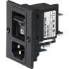Schurter IEC Panel Mount Power Connector C18, C14 Male, 2-Pole, 15A 250V Vertical 3-108-463