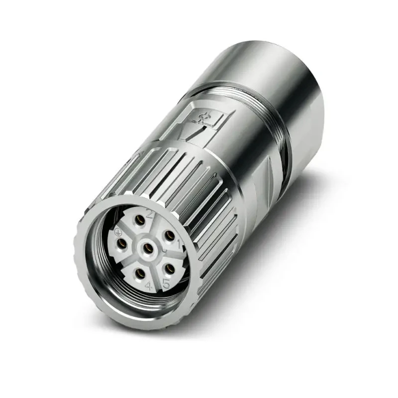 Phoenix Contact Circular Connector 6 Contacts Cable M23 Socket Female IP66 IP68 IP69K M23 PRO Series 630V 30A Zinc 1628806