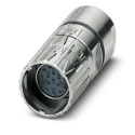 Phoenix Contact M23 Circular Cable Connector, Socket, Female, 17 Contacts, 8A, IP66/IP68, Crimp, 125V, 27mm, Zinc 1629156