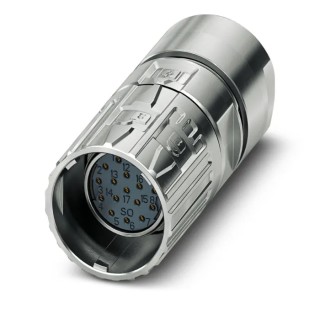 Phoenix Contact M23 Circular Cable Connector, Socket, Female, 17 Contacts, 8A, IP66/IP68, Crimp, 125V, 27mm, Zinc 1629156