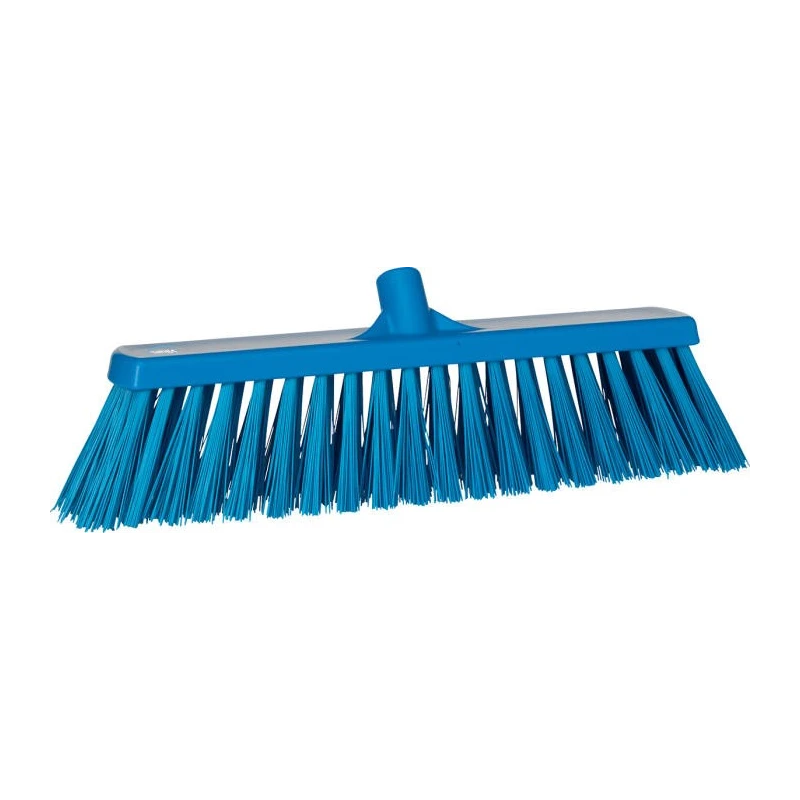 Vikan Heavy Duty Push Broom Blue Polyethylene Terephthalate Bristles 90mm Width, 109mm Bristle Length, Hard 530mm Depth 29203