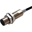 Omron Threaded Barrel Inductive Proximity Sensor, M18 x 1, PNP, Flush, 30V DC, 16mA, IP69K, Cable, Brass E2E-X14B1TL18 2M