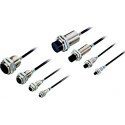 Omron Inductive Proximity Sensor Threaded Barrel M18 x 1, PNP, 30V DC, 50mm, 16mA, Flush Mount, Brass Body E2EQ-X12B1T18 2M
