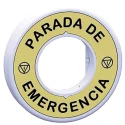 Schneider Electric Illuminated Marked Legend Ring for Emergency Stop Mushroom Head Push Button, Harmony Series ZBY9W2M430
