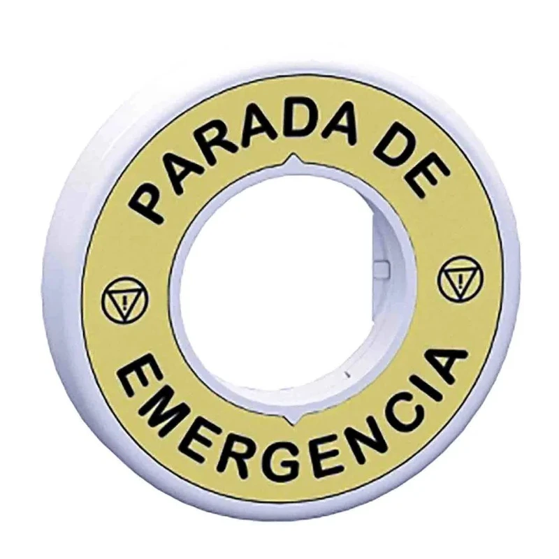Schneider Electric Illuminated Marked Legend Ring for Emergency Stop Mushroom Head Push Button, Harmony Series ZBY9W2M430