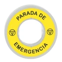 Schneider Electric Illuminated Marked Legend Ring for Emergency Stop Mushroom Head Push Button, Harmony Series ZBY9W2M430
