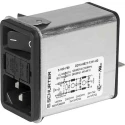 Schurter IEC Connector Snap-in C14 Line Filter, 250V AC, 6A, DD14 Series, 2 Pole Quick Connect, Aluminium Shielding 3-102-854