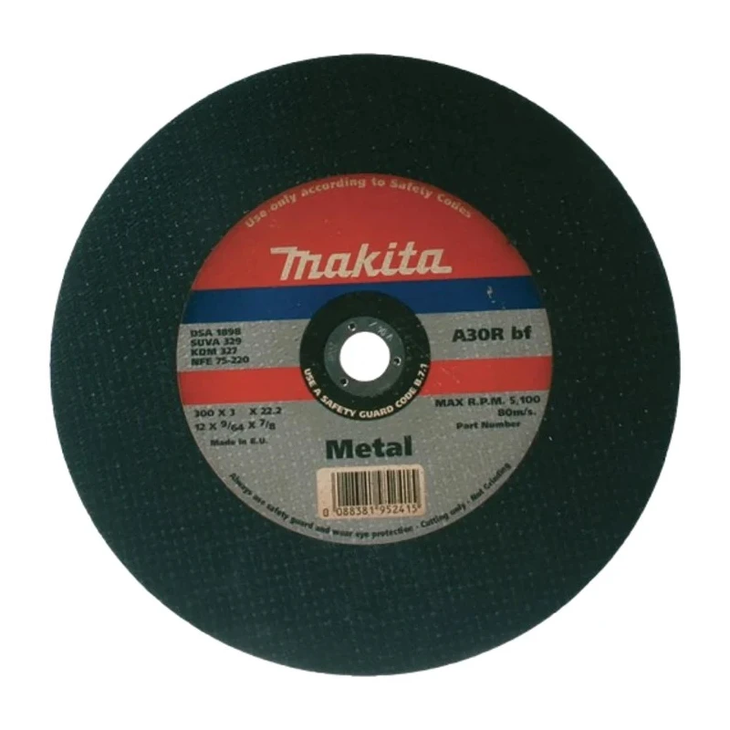 Makita Aluminium Oxide Abrasive Cutting Disc, 300 mm Diameter, Coarse Grade, 1 Grit, P-24474