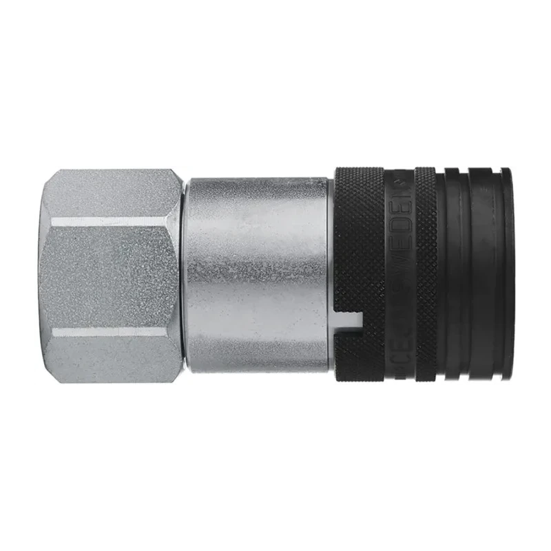 CEJN Steel Hydraulic Quick Connect Coupling Female, G 1 Inch, 400 Bar, Screw Lock, Zinc Plated, C107651213