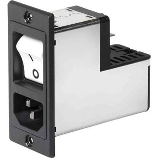 Schurter IEC Connector with Line Filter, Circuit Breaker TA35, C14, 250V AC, 6A, 2-Pole, DG12 Series, 3-109-560
