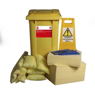 RS PRO Chemical Spill Kit 210L Capacity, Chemical Absorbent, Pads, Pillows, Socks 189-0063