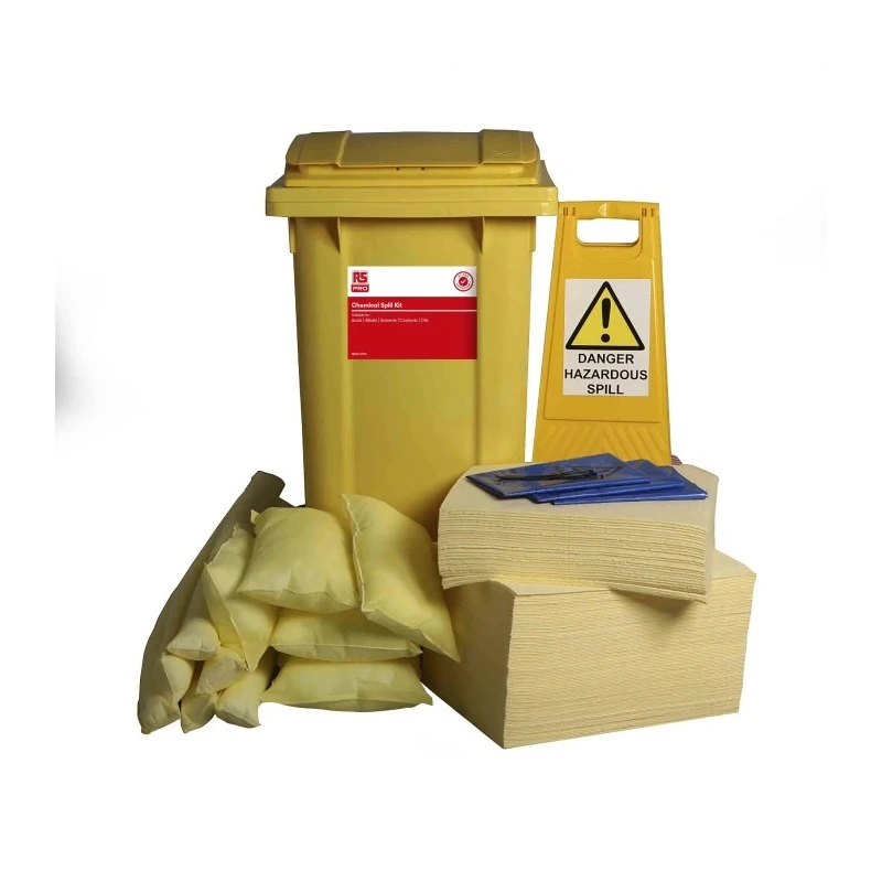 RS PRO Chemical Spill Kit 210L Capacity, Chemical Absorbent, Pads, Pillows, Socks 189-0063