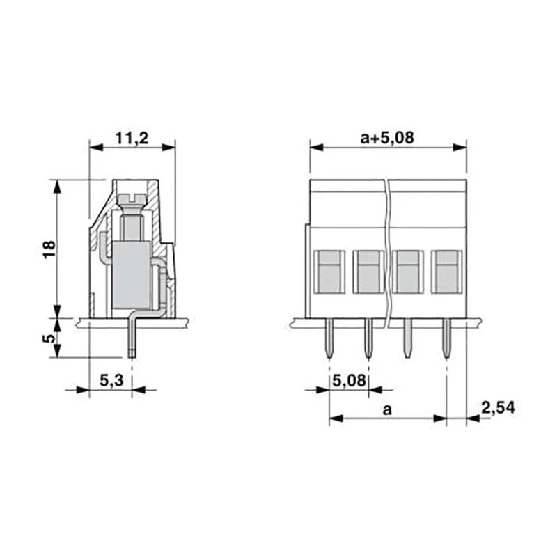 Phoenix Contact MKDS 3/3-5.08 Series Straight PCB Terminal Block, 3 Contacts, 5.08 mm Pitch, 24A, 630V 1711738