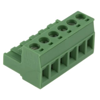 Phoenix Contact MSTB 2.5/6-5.08 Series Pluggable Terminal Block, 6 Contacts, 5.08 mm Pitch, 630V, Nylon, 1 Row, Green 1757051