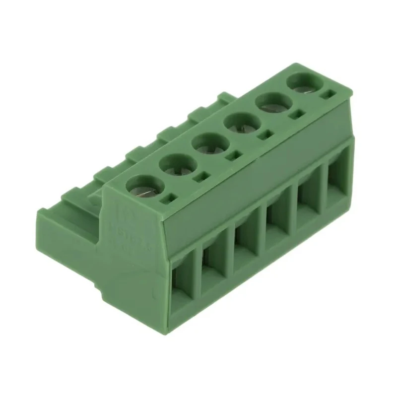 Phoenix Contact MSTB 2.5/6-5.08 Series Pluggable Terminal Block, 6 Contacts, 5.08 mm Pitch, 630V, Nylon, 1 Row, Green 1757051