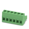 Phoenix Contact MSTB 2.5/6-5.08 Series Pluggable Terminal Block, 6 Contacts, 5.08 mm Pitch, 630V, Nylon, 1 Row, Green 1757051