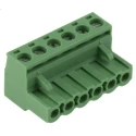 Phoenix Contact MSTB 2.5/6-5.08 Series Pluggable Terminal Block, 6 Contacts, 5.08 mm Pitch, 630V, Nylon, 1 Row, Green 1757051