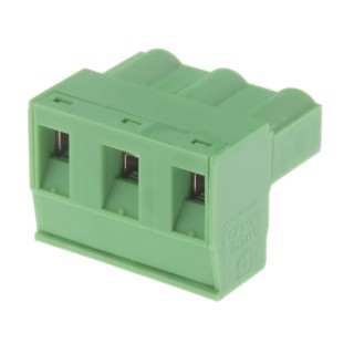 Phoenix Contact CLASSIC COMBICON GMSTB Series Pluggable Terminal Block, 7.62mm Pitch, 3-Contact, 1 Row, Green, Screw 1767012