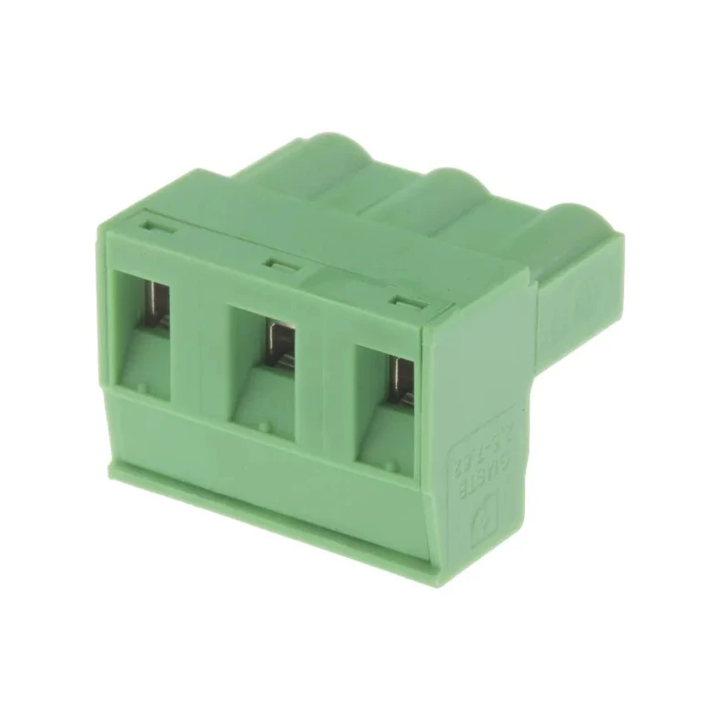Phoenix Contact CLASSIC COMBICON GMSTB Series Pluggable Terminal Block, 7.62mm Pitch, 3-Contact, 1 Row, Green, Screw 1767012