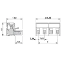 Phoenix Contact CLASSIC COMBICON GMSTB Series Pluggable Terminal Block, 7.62mm Pitch, 3-Contact, 1 Row, Green, Screw 1767012