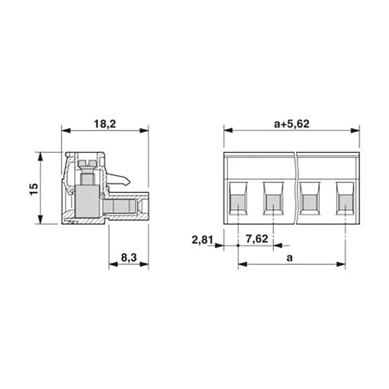 Phoenix Contact CLASSIC COMBICON GMSTB Series Pluggable Terminal Block, 7.62mm Pitch, 3-Contact, 1 Row, Green, Screw 1767012
