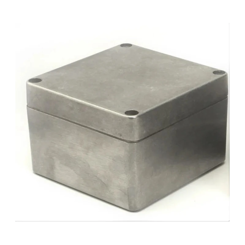 RS PRO RJ Series Aluminium Enclosure IP66, IK09, 90 mm x 140 mm x 140 mm Silver Lid 