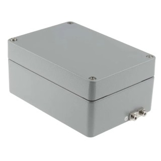 RS PRO RJ Series Aluminium Enclosure Black RAL 7001/RAL 9004 IP66 IK09 200x140x90mm 190-1875