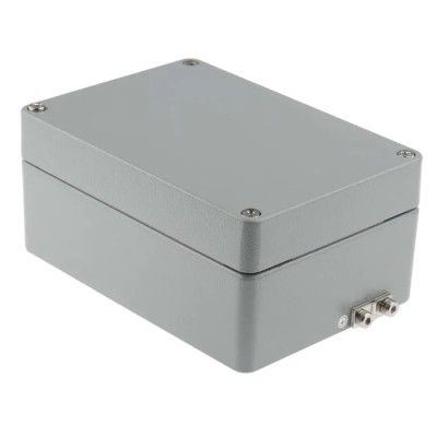 RS PRO RJ Series Aluminium Enclosure Black RAL 7001/RAL 9004 IP66 IK09 200x140x90mm 190-1875