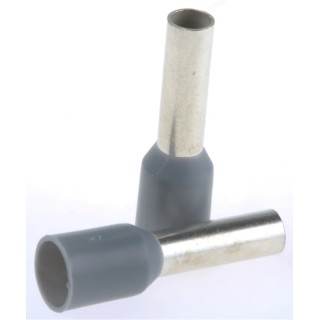 TE Connectivity Insulated Crimp Bootlace Ferrule 2.8 mm Pin Diameter Grey 10 mm Pin Length 11 AWG 1-966067-9
