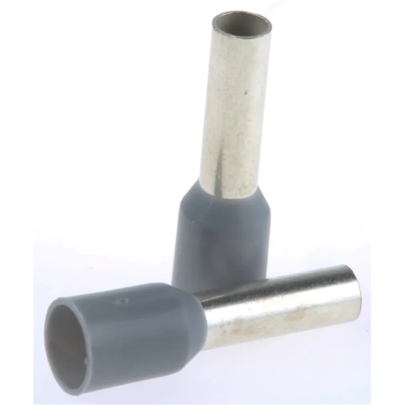 TE Connectivity Insulated Crimp Bootlace Ferrule 2.8 mm Pin Diameter Grey 10 mm Pin Length 11 AWG 1-966067-9
