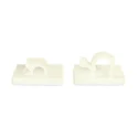 HellermannTyton Natural Polyamide 66 Cable Clip, 3 mm Max. Bundle Diameter, Self-Adhesive, 13x13x5 mm 151-13018 RA3-PA66-NA