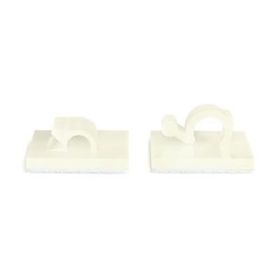 HellermannTyton Natural Polyamide 66 Cable Clip, 3 mm Max. Bundle Diameter, Self-Adhesive, 13x13x5 mm 151-13018 RA3-PA66-NA
