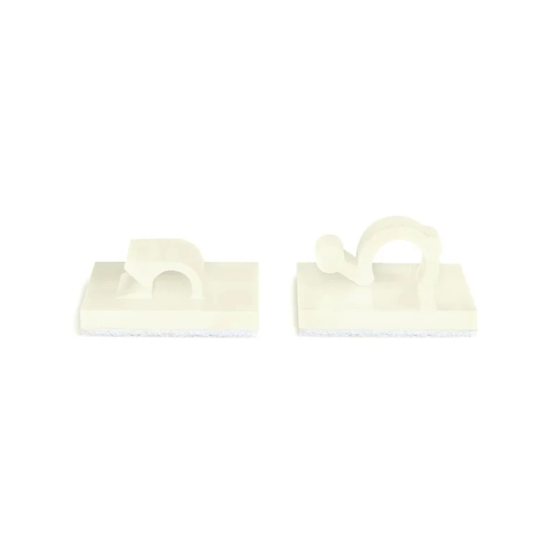HellermannTyton Natural Polyamide 66 Cable Clip, 3 mm Max. Bundle Diameter, Self-Adhesive, 13x13x5 mm 151-13018 RA3-PA66-NA