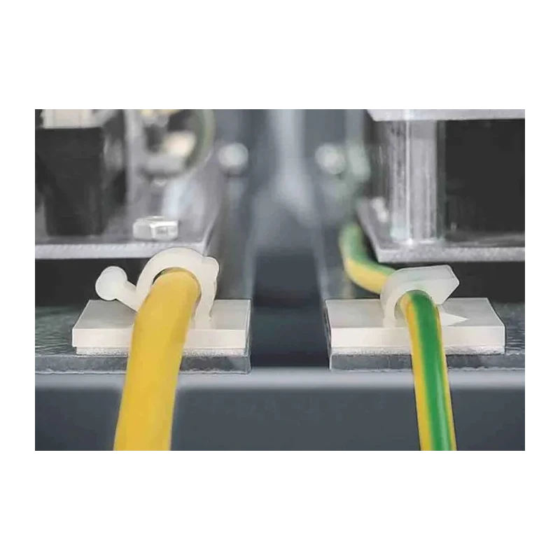 HellermannTyton Natural Polyamide 66 Cable Clip, 3 mm Max. Bundle Diameter, Self-Adhesive, 13x13x5 mm 151-13018 RA3-PA66-NA