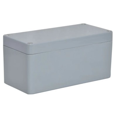 RS PRO GRJ Series Fibreglass Reinforced Polyester Electrical Enclosure, Grey Lid, , 110x75x75mm, Neoprene Gasket, Grey IP66
