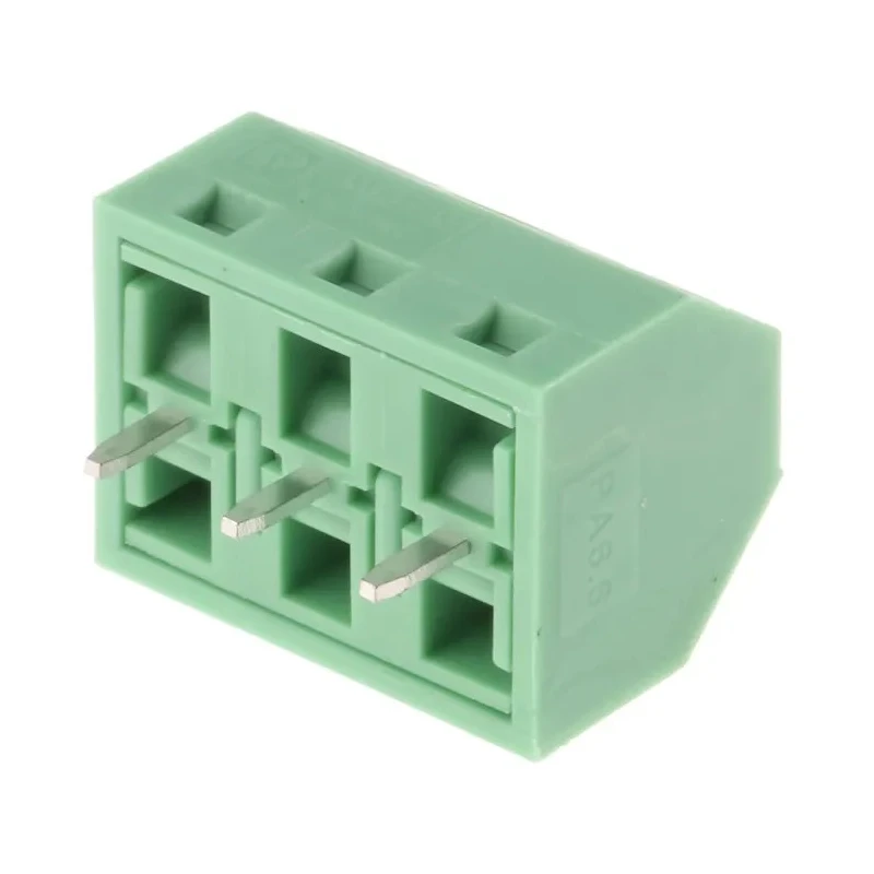 Phoenix Contact PCB Terminal Block 3 Contacts 5 mm Pitch 45° Angled Wave Soldering Mount SMKDSN 1.5/3-5.08 1869224