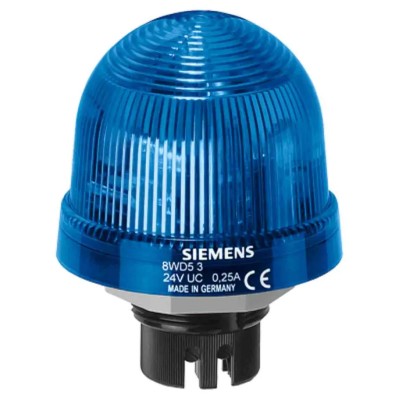 Siemens Blue Beacon 24V AC/DC, LED Bulb, Bayonet Mount, Flush, IP65, 40mA, 96.5mm Height, 
