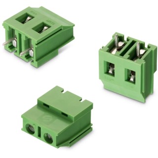 Wurth Elektronik PCB Terminal Block 2-Contact Through Hole, 7.62 mm Pitch, 24A, Horizontal, Green, 1 Row 691253410002