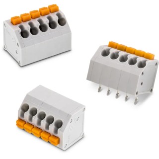 Wurth Elektronik PCB Terminal Block 4-Contact, 7.62 mm Pitch, Through Hole, 1 Row, Grey, 750V AC 4183 Series 691418420004