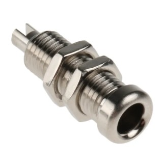 Hirschmann Test & Measurement Silver Female Banana Socket, 4 mm Solder, Nickel-Plated Brass, 60V DC, 16A, 22mm 930147000
