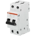 ABB System Pro M Compact Miniature Circuit Breaker, 2-Pole, 2A, Type D, 400V AC/125V DC, Thermal 2CDS252001R0021 S202-D2