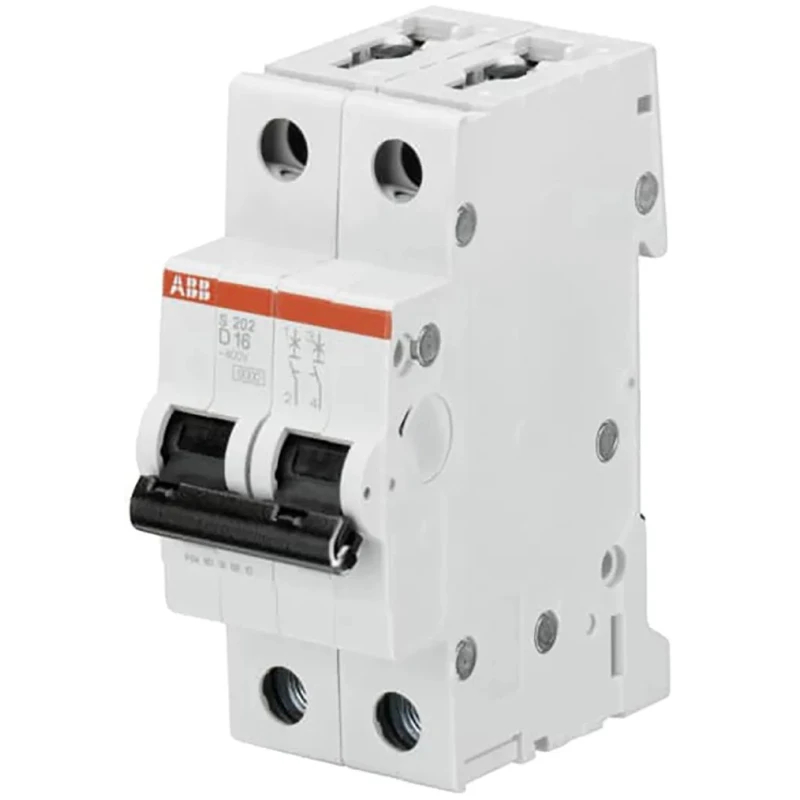 ABB System Pro M Compact Miniature Circuit Breaker, 2-Pole, 2A, Type D, 400V AC/125V DC, Thermal 2CDS252001R0021 S202-D2