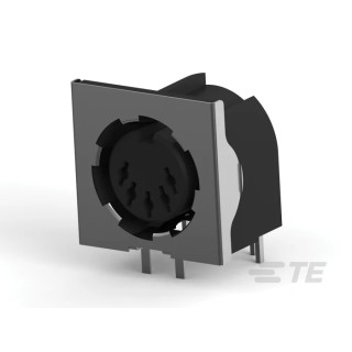 TE Connectivity 5 Pole Right Angle DIN Connector, Female, Through Hole, Shielded, 7.5A, 250V AC, Keyed, 5212044-1