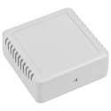 RS PRO Grey ABS Enclosure, IP20, IK06, 75.8 mm x 75.6 mm x 30.3 mm, Grey Lid 192-0715