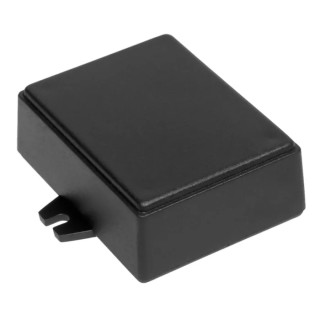 RS PRO Flanged ABS Enclosure IP54, Black, 27.9 mm Height, 75.8 mm Length, 77.9 mm Width, Two-Part, Wall Mounting 