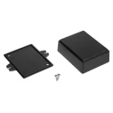 RS PRO Flanged ABS Enclosure IP54, Black, 27.9 mm Height, 75.8 mm Length, 77.9 mm Width, Two-Part, Wall Mounting 